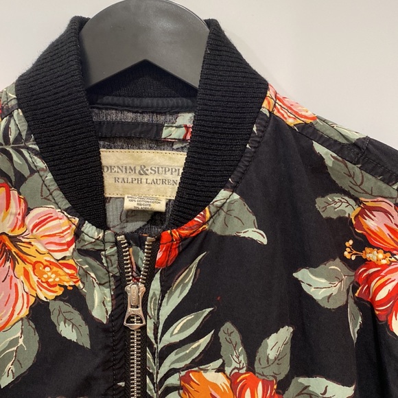 Ralph Lauren Denim & Supply Floral Bomber Jacket Size M - Picture 3 of 11